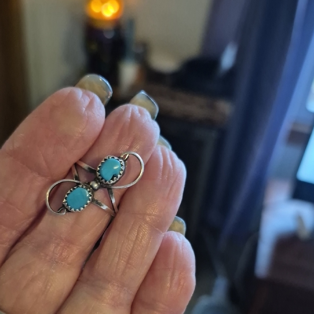 Silver and Turquoise Women's Ring